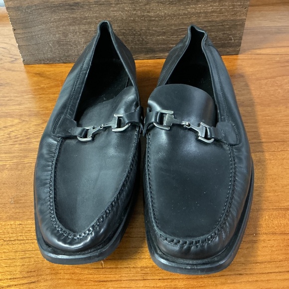 Hugo Boss Men Black Leather Horsebit Moc Toe Loafer Size 9.5 - Picture 6 of 9